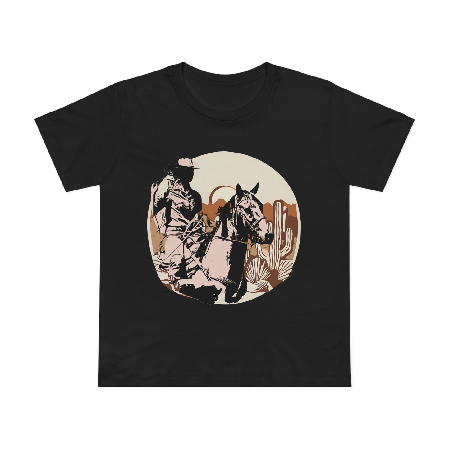 Women’s Rustic Cowboy Tee - Western Style Graphic T-Shirt for Country Lovers
