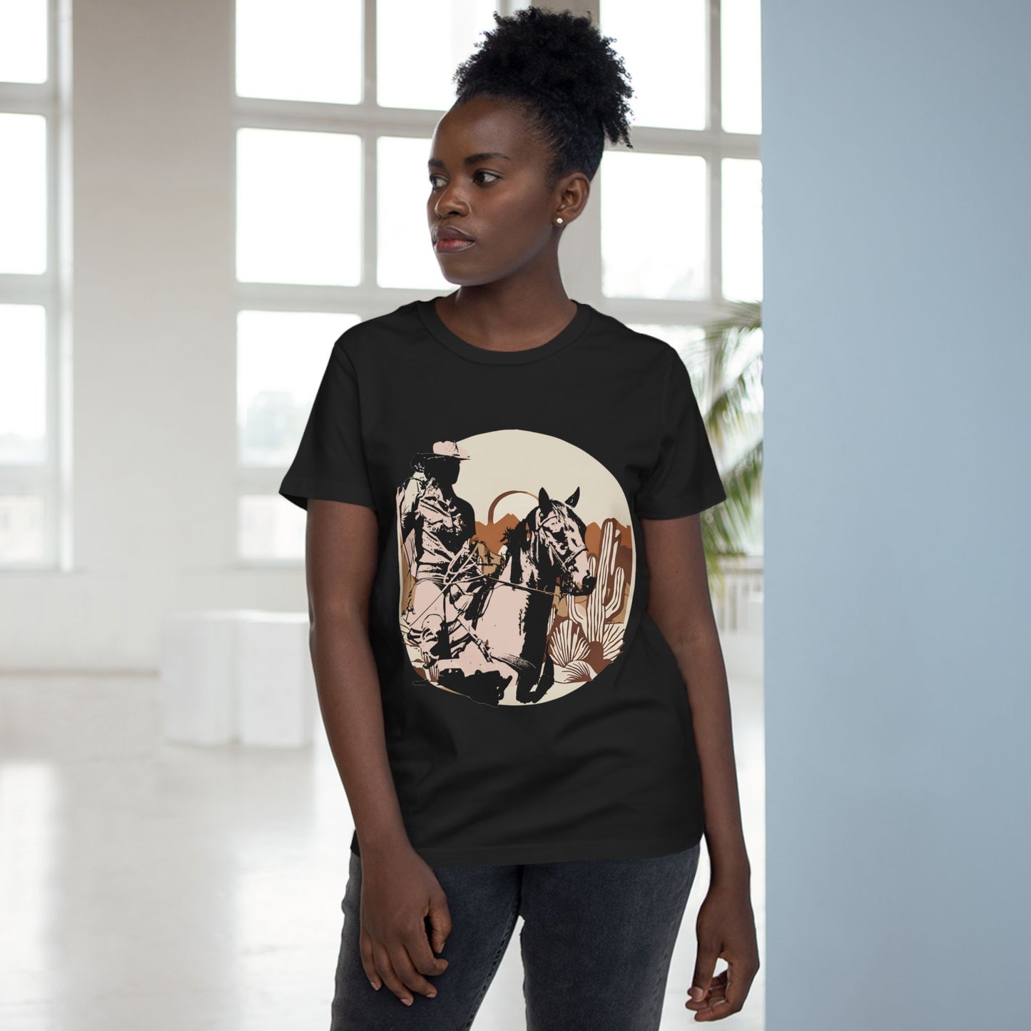 Women’s Rustic Cowboy Tee - Western Style Graphic T-Shirt for Country Lovers