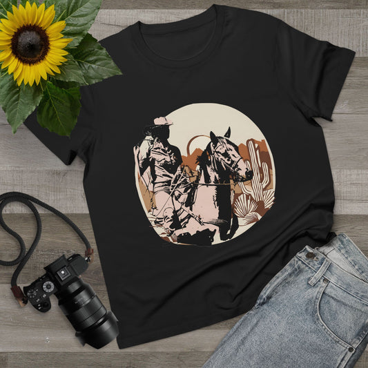 Women’s Rustic Cowboy Tee - Western Style Graphic T-Shirt for Country Lovers