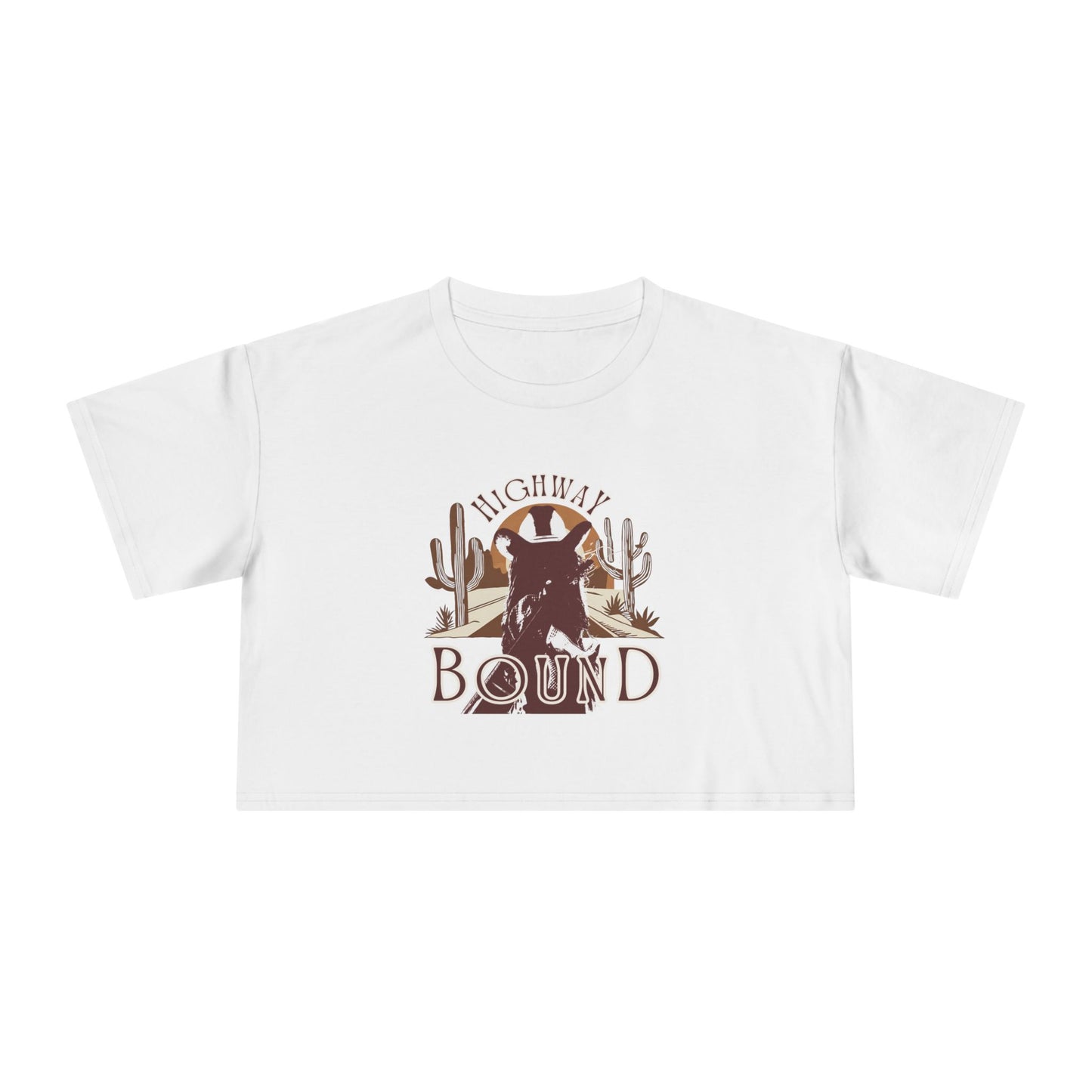 Highway Bound Women's Crop Tee - Boho Cowgirl Style