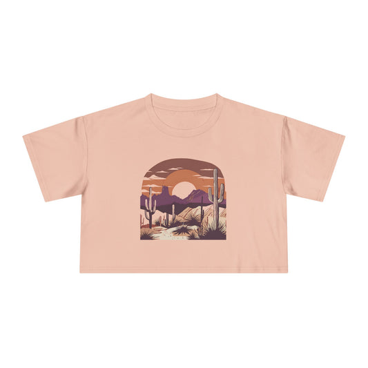 Sunset Crop Tee - Western Design for Women