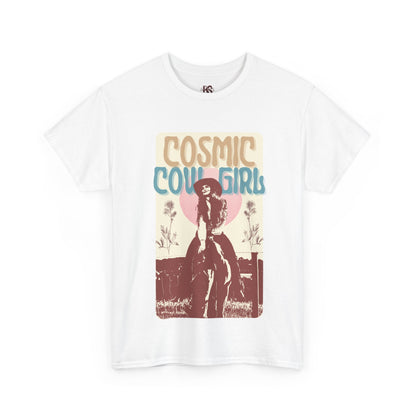 Cosmic Cowgirls Unisex Heavy Cotton Tee - Retro Western Graphic Shirt