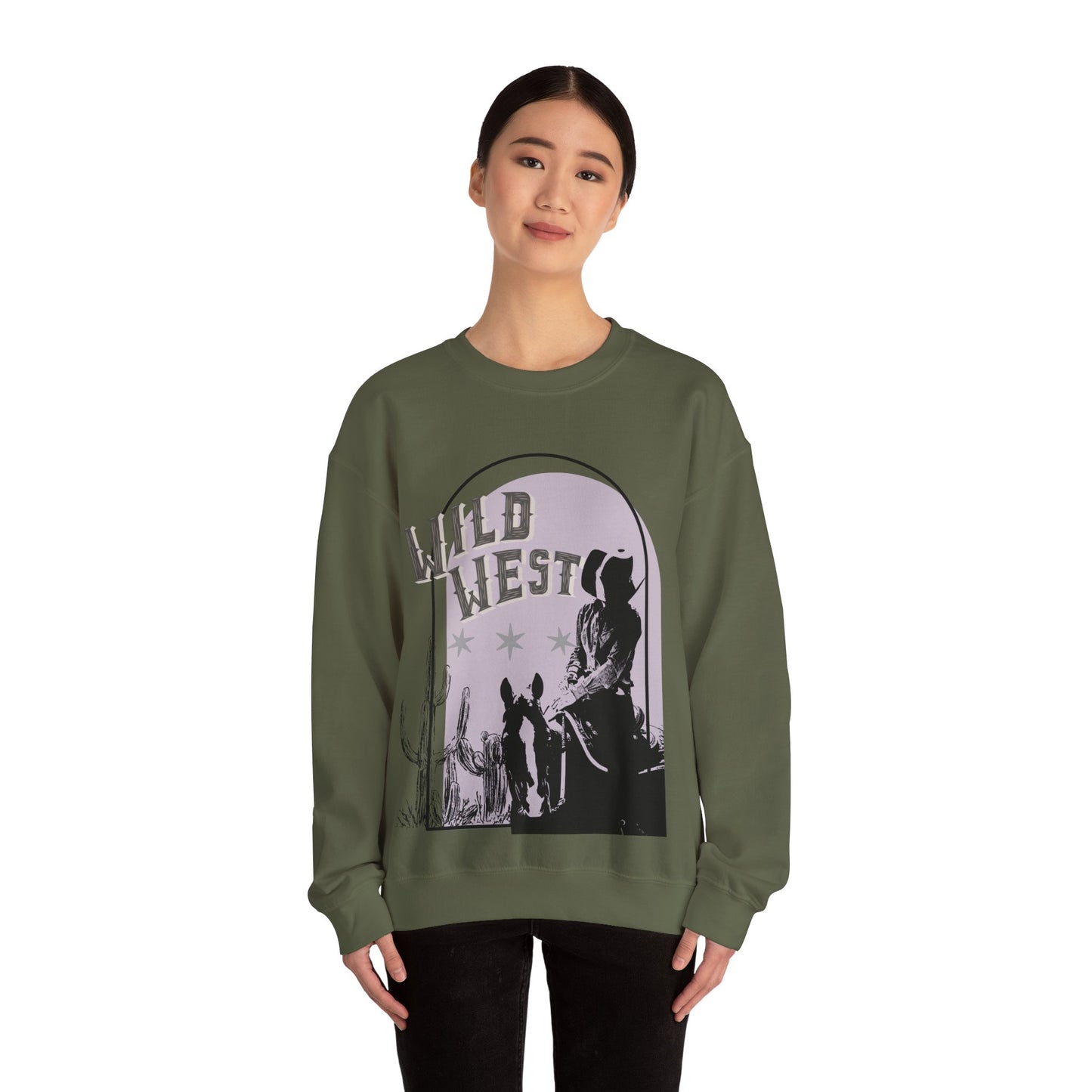 Wild West Heavy Blend Jumper - Cowgirl Country Rodeo Ranch Jumper, Western Theme Pullover Sweatshirt