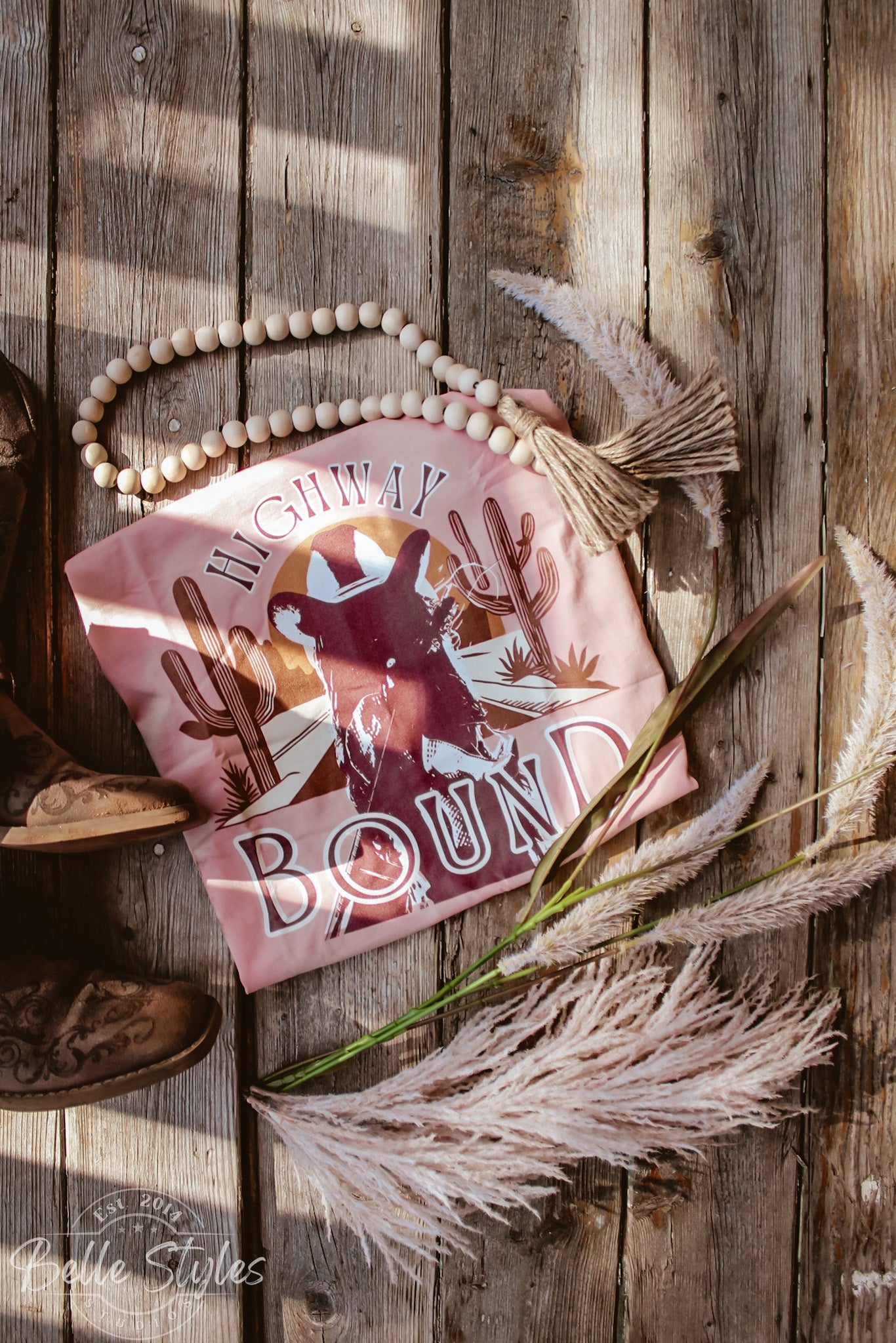 Highway Bound Women's Crop Tee - Boho Cowgirl Style