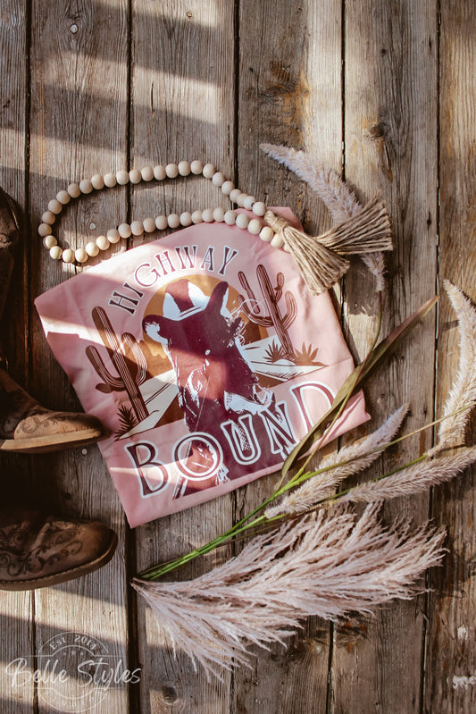 Highway Bound Women's Crop Tee - Boho Cowgirl Style
