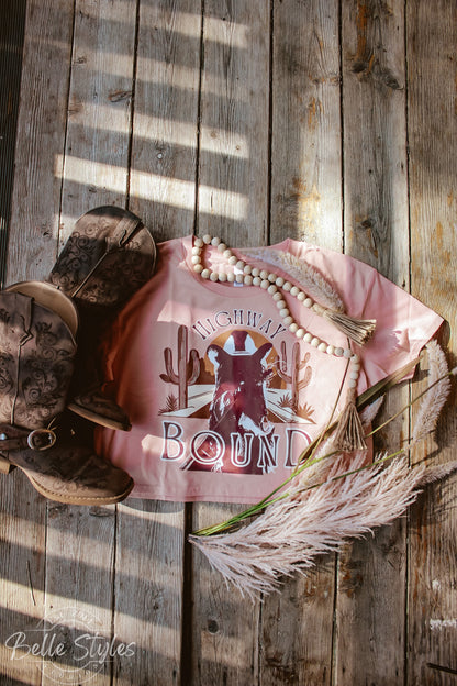 Highway Bound Women's Crop Tee - Boho Cowgirl Style