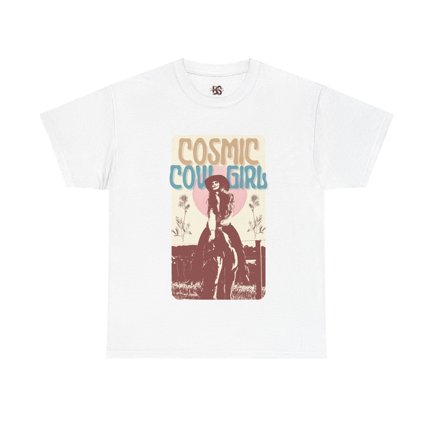 Cosmic Cowgirls Unisex Heavy Cotton Tee - Retro Western Graphic Shirt