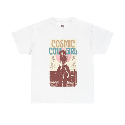 Cosmic Cowgirls Unisex Heavy Cotton Tee - Retro Western Graphic Shirt