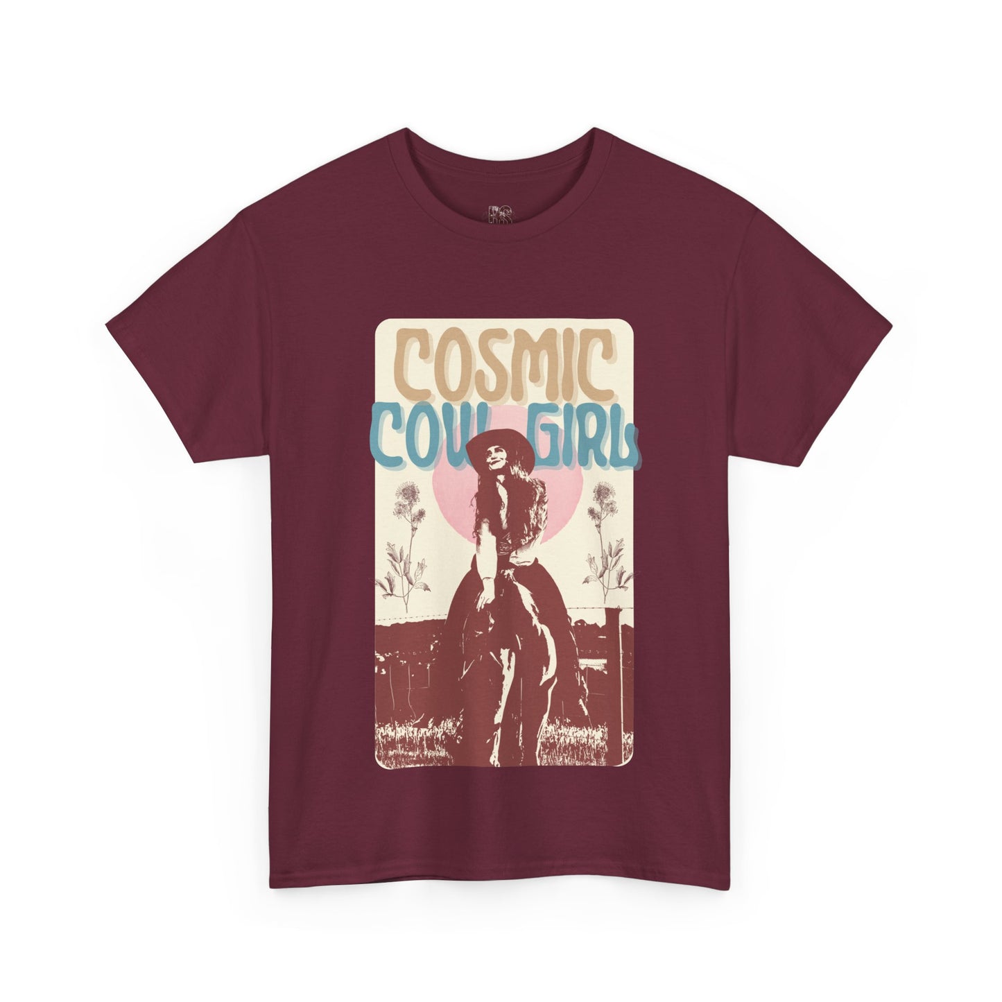 Cosmic Cowgirls Unisex Heavy Cotton Tee - Retro Western Graphic Shirt