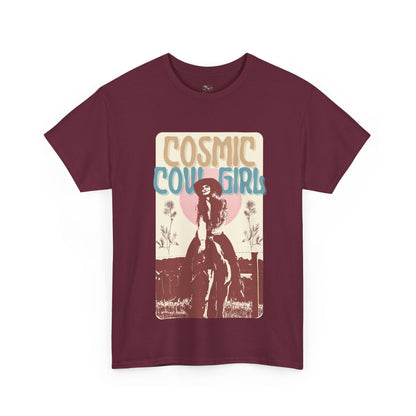 Cosmic Cowgirls Unisex Heavy Cotton Tee - Retro Western Graphic Shirt