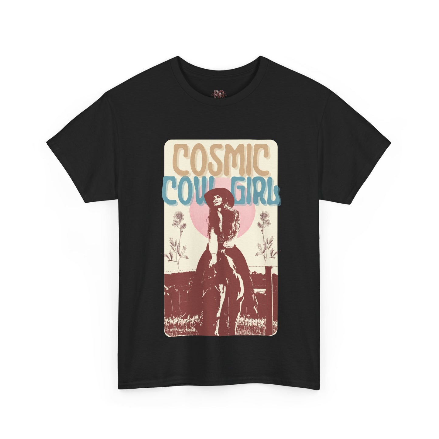 Cosmic Cowgirls Unisex Heavy Cotton Tee - Retro Western Graphic Shirt