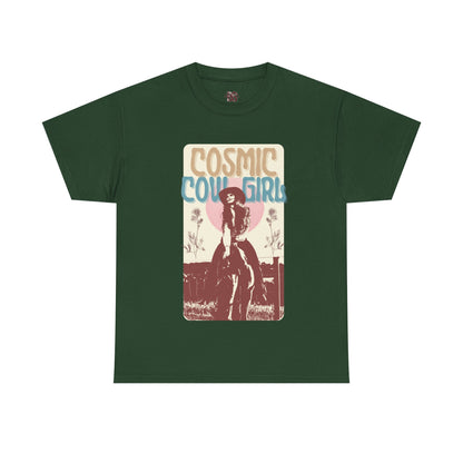 Cosmic Cowgirls Unisex Heavy Cotton Tee - Retro Western Graphic Shirt