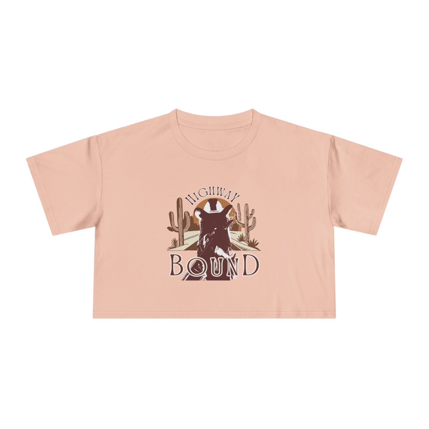 Highway Bound Women's Crop Tee - Boho Cowgirl Style